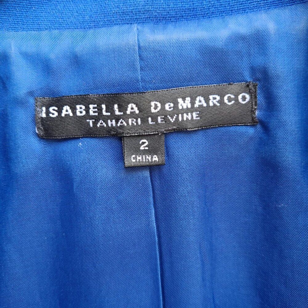 Isabella DeMarco Tahari Blue Double Breasted Jacket size 2 - Picture 3 of 11